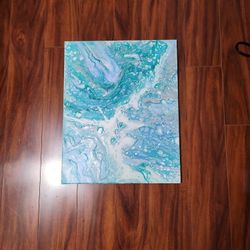 Blues Greens White And Gray Canvas Art