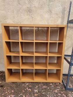 16-Cube Wood Bookcase Shelving Unit