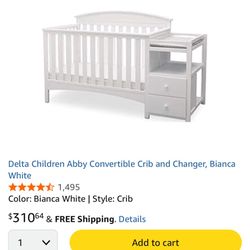White Delta Crib With Changing Table