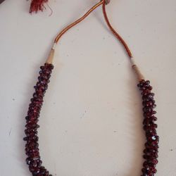 Garnet Triple  Strand Necklace