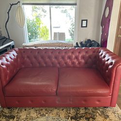 full-grain leather sofa