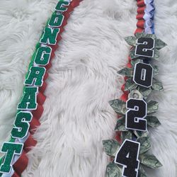 Mexican/American Graduation Leis, Customized Graduation Leis, Class Of 2024 Graduation Leis Money Leis 