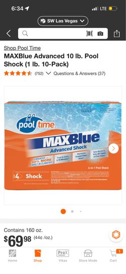 Pool Shock max blue 10pk