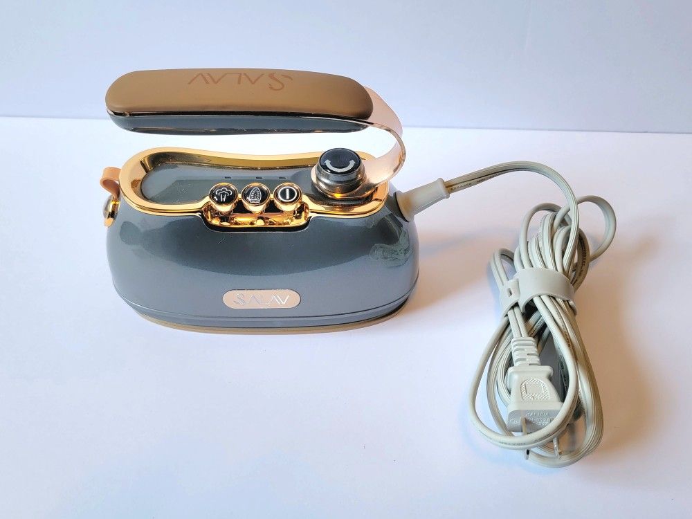 Retro 2-in-1 Clothes Steamer & Iron - SALAV, Titanium/Gold - Like New!