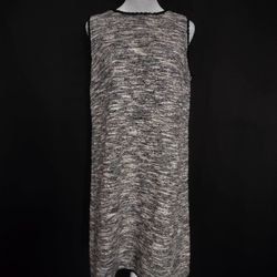 Ann Taylor Loft Womens Dress Marled Boucle Raw Frayed Hem Sleeveless (Size M)