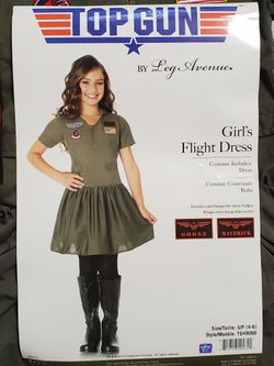 Top Gun Girls Flight Dress Costume (Size Small 4-6)