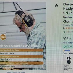 New! Bluetooth 5.4 Hearing Protection AM FM Radio Headphones 