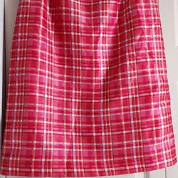 Le Suit Petite Pink Plaid Straight Pencil Skirt Size 6 Lined READ!!