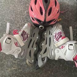 Rollerblades With Helmet And Knee pads