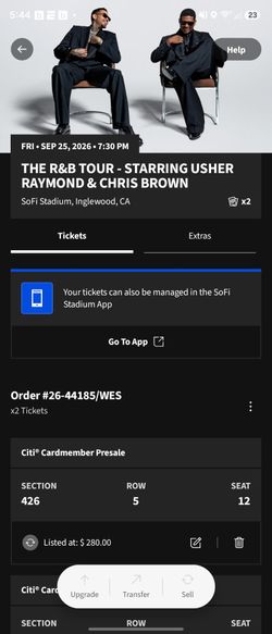 Usher/Chris Brown tickets