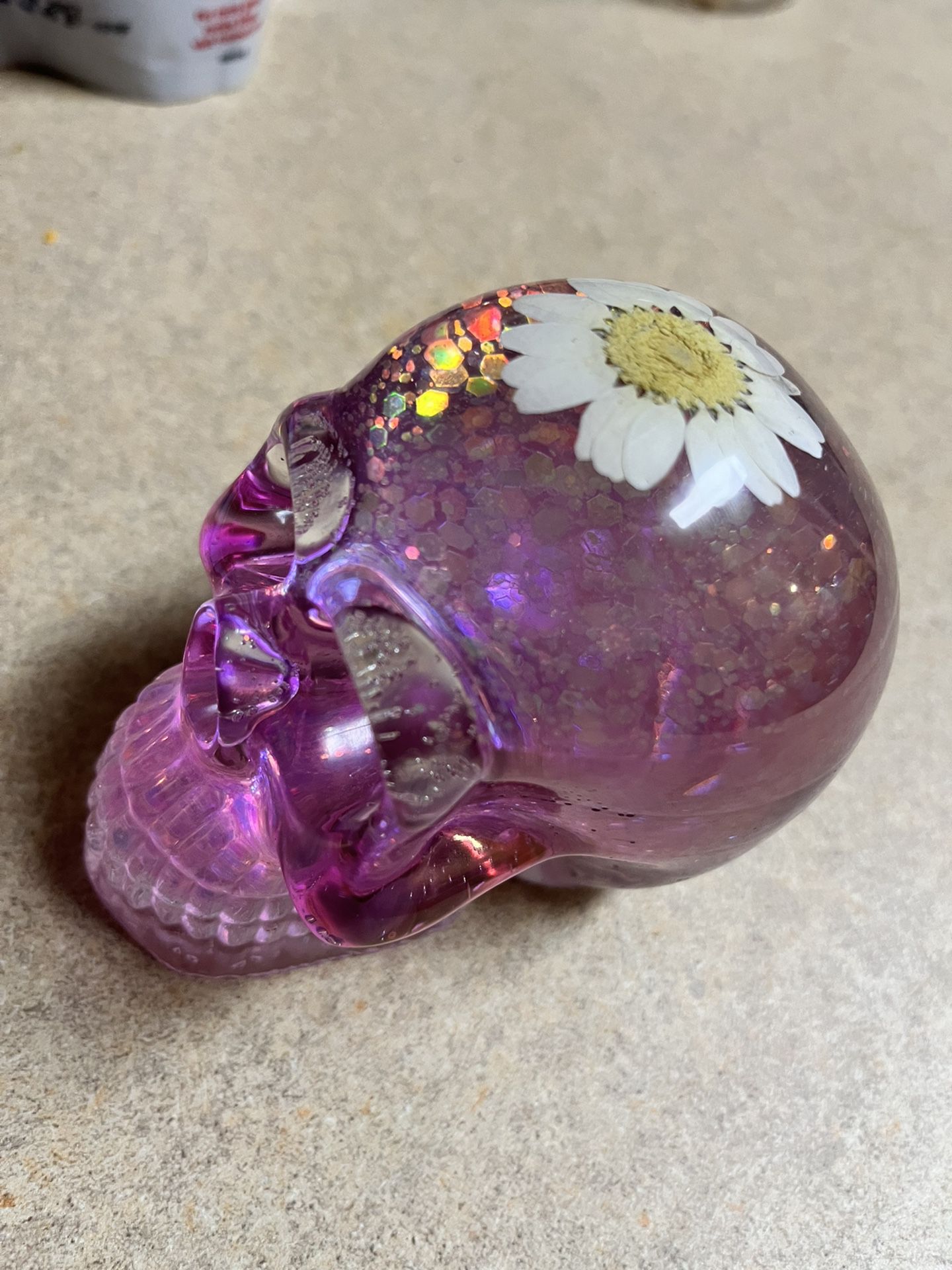 Skull With Sparkle And Flower