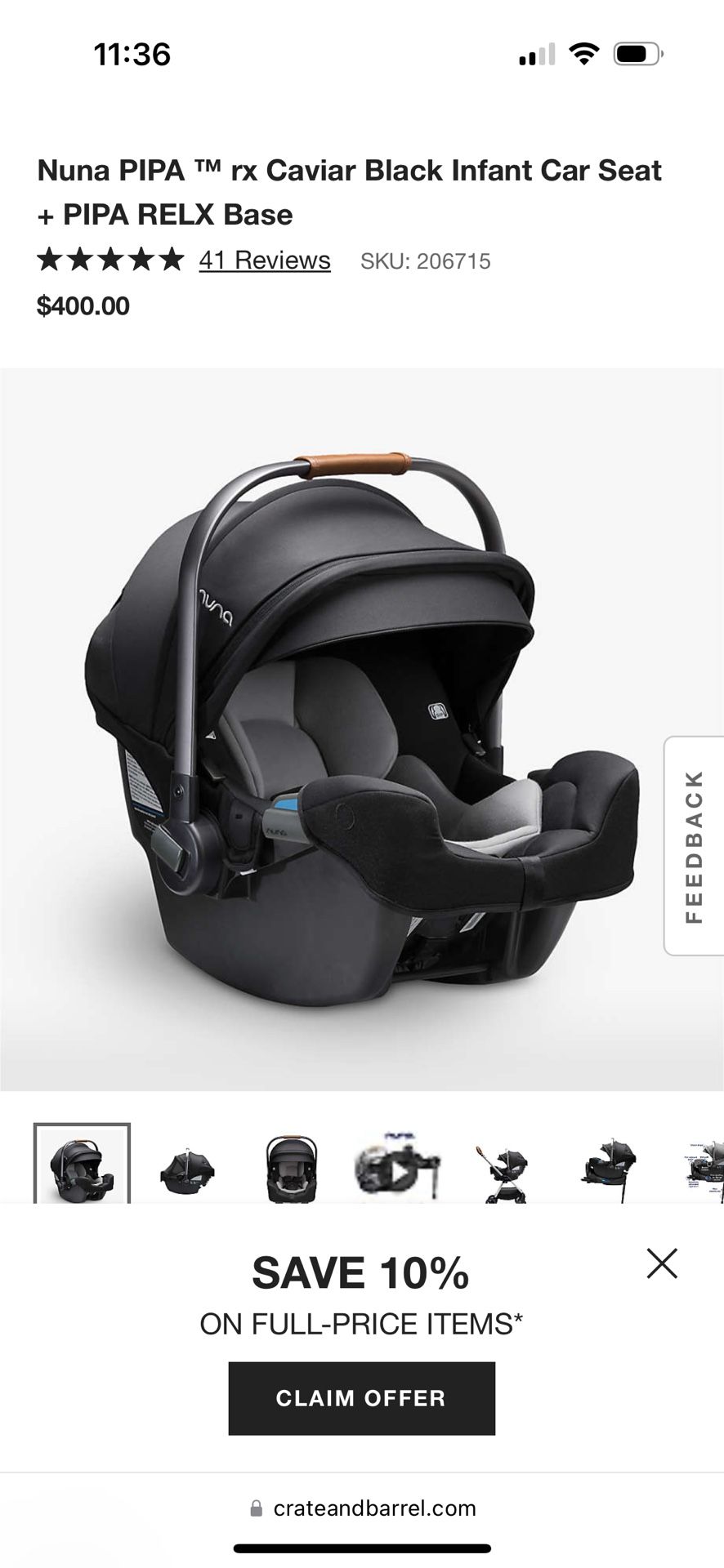 Nuna Pipa Car Seat RX