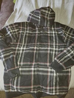 Mens large flannel jacket with hood
