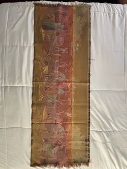 mid-20th-century vintage machine-woven European tapestry