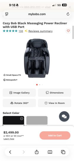 Cozy Bob Massage Power Recliner – Like New