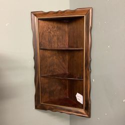 Small Wood Wall Hung Corner Shelf