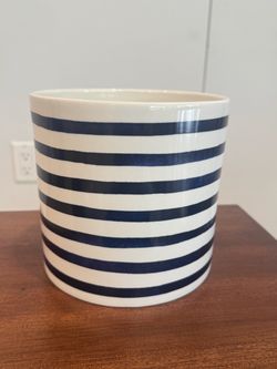Kate Spade New York Charlotte Street Navy White Striped Canister Lenox