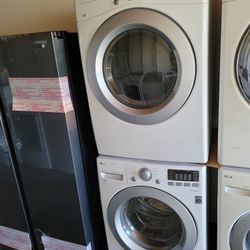 LG Front Loading Washer And Stackable Gas Dryer Set 
