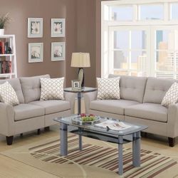 Beige Sofa And Love Seat Set