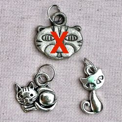 🐈‍⬛ Cute silver tone kitty cat  charm pendants - $3 each