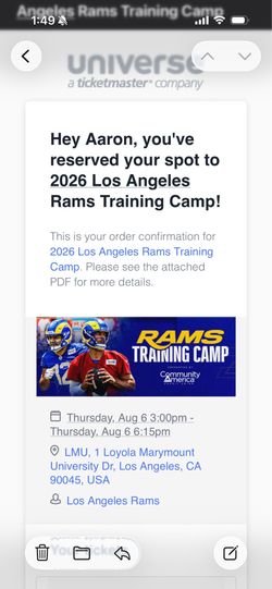 Rams training camp tickets