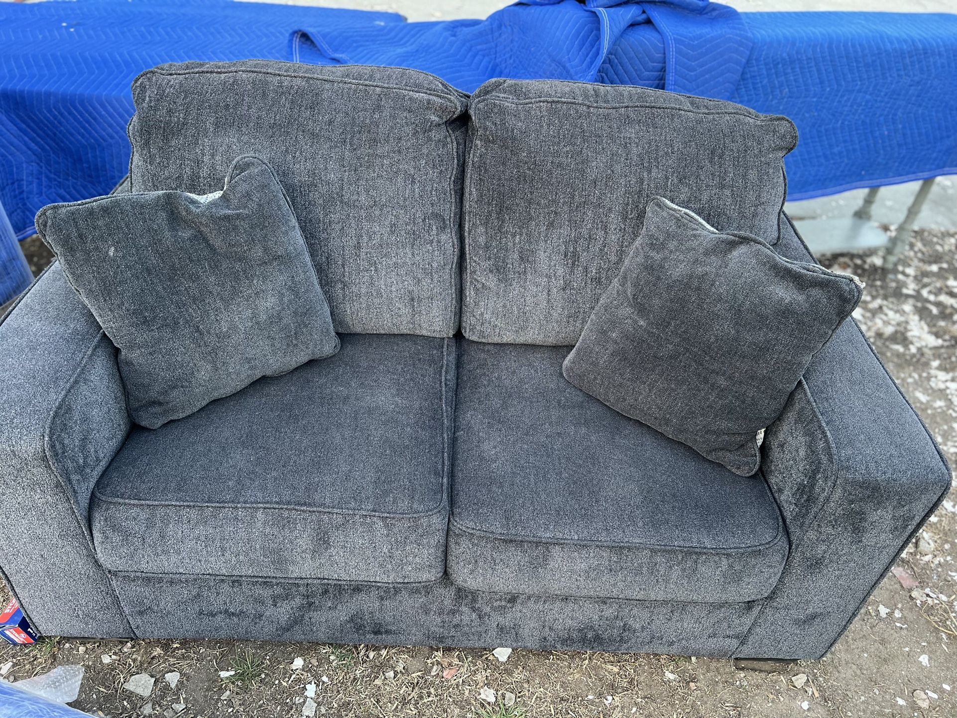 Sofa And A Love Seat With Pillows. Pick Up This Week. Must Go!