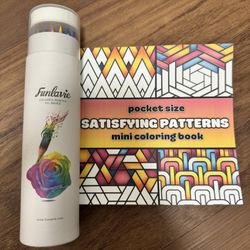 Adult Coloring Book And Pencils