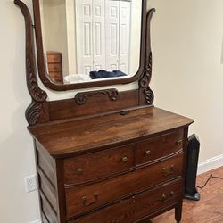 Oak Dresser With Mirror