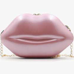 Pink Lip Shaped Purse