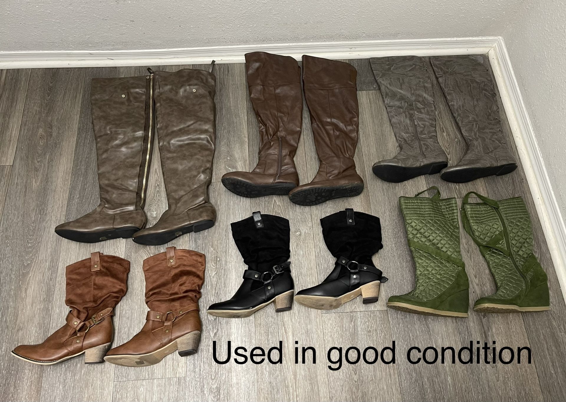 Used Women’s Boots (Sizes in Photos) $15 Each 