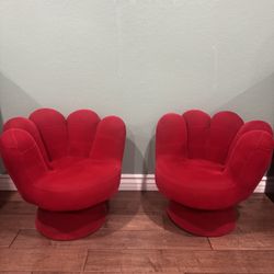 Kids Chair - Hand Shaped Red Velvet 