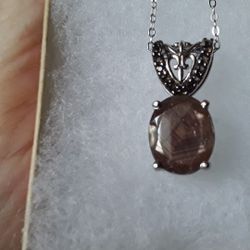 Give Her Valentine's  She'll Never Forget. Chocolate Sapphire Necklace