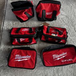 New Set Of 6 Milwaukee Bags Great For Carrying Your Tools. $120 For Any 6. Pick Up Only. 