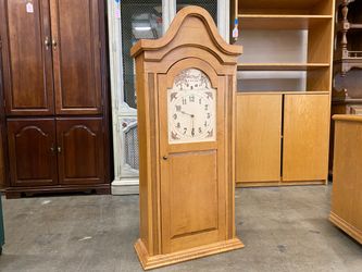 Handmade Clock Standing Cabinet with Shelves