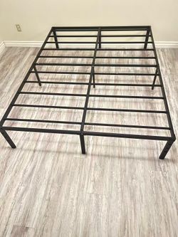 Queen bed frame and mattress