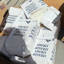 Boxes Of Plastic Covered Straws