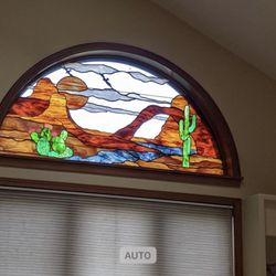 Stain Glass Desert Scene 