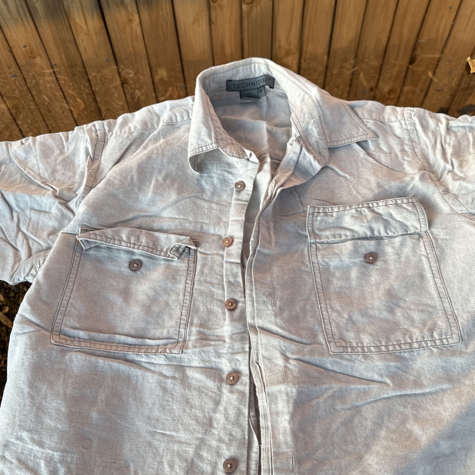Summer Men's Cotton Short Sleeve Shirt Medium 