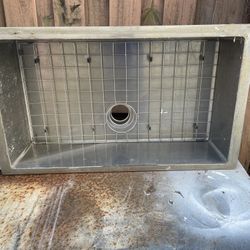 Stainless steel kitchen sink under mount farm style good shape