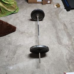 5ft Standed Barbell.44lb Weight Plates 