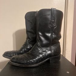 Lucchese Ostrich Skin 9D Vintage Boots 