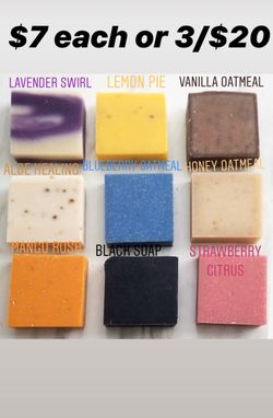 100% all natural soaps 11 different flavors