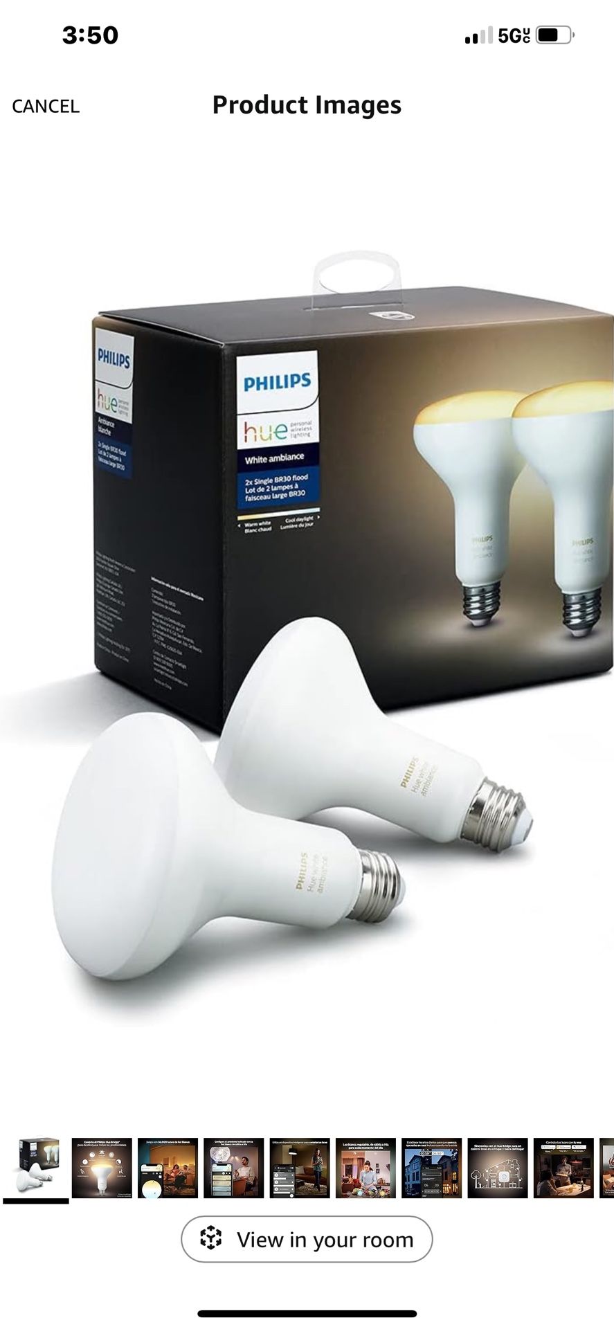 Philips Hue 2-Pack White Ambiance BR30