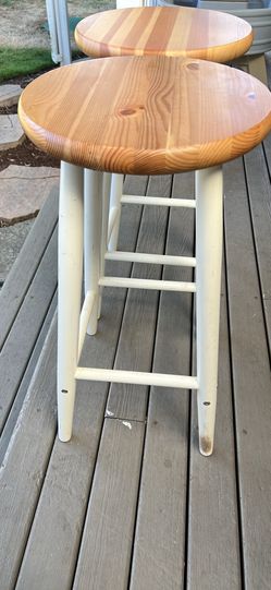 Set of (2) Wooden Bar Stools