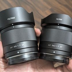 Viltrox AF 35mm f/1.7 and AF 56mm f/1.7 Lens for Fujifilm in Like New Condition