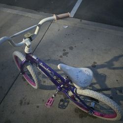 Girl's Children's Bike Age 5-8 White Purple And Pink Used