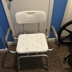 Shower Bench / Shower Chair With Backrest + 360 Degrees Turn Around Shower Chair With Backrest 