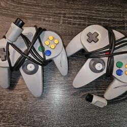 (2) Original N64 Nintendo 64 Video Game Controller OEM