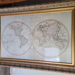 Large World Picture With Frame 2.5x4 Feet