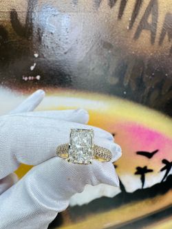 14k Yellow Gold LAB Diamond Engagement Ring